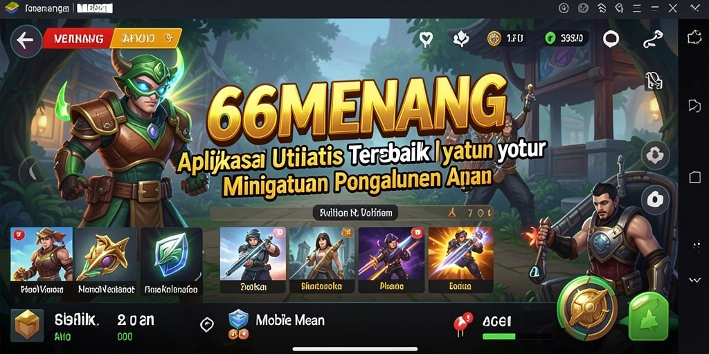 Tampilan antarmuka pengguna aplikasi 66MENANG yang sederhana dan menarik.