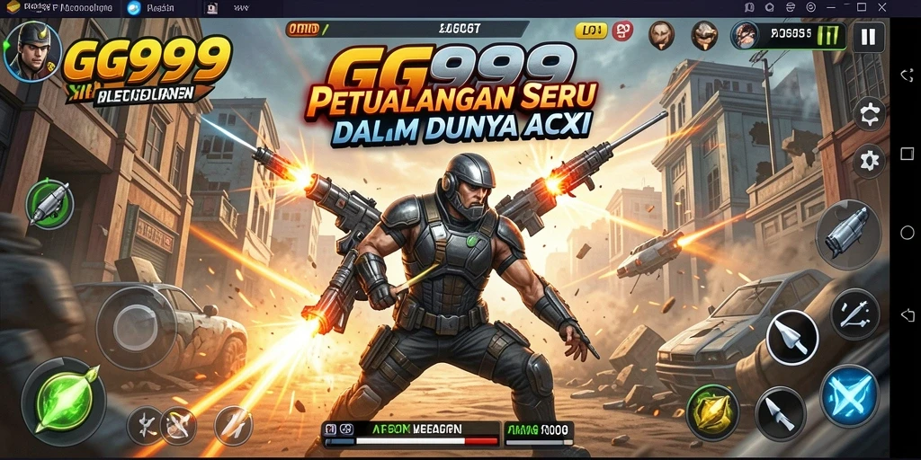 Tampilan aksi mendebarkan dalam gameplay GG999.