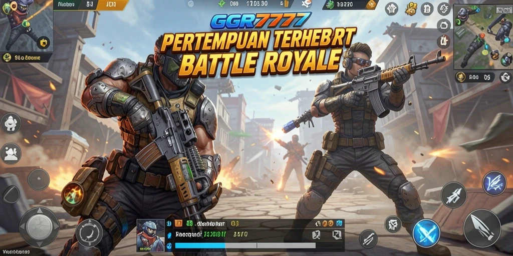 Tampilan menyenangkan dari pertempuran seru GGR7777 di arena Battle Royale.