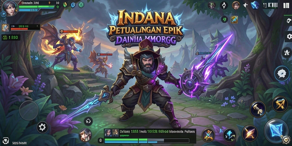 Tampilan gameplay seru dalam INDAAA, dunia MMORPG yang menakjubkan.