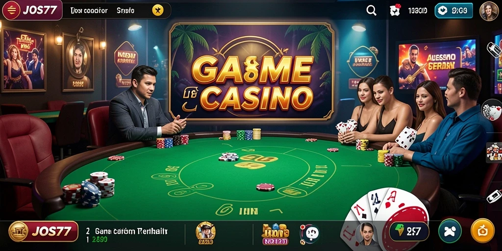 Tangkapan layar menampilkan dealer langsung dalam permainan Live Casino JOS77.