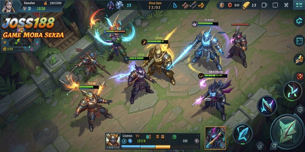 Screenshot gameplay JOSS188 yang menunjukkan pertarungan menarik antar karakter.