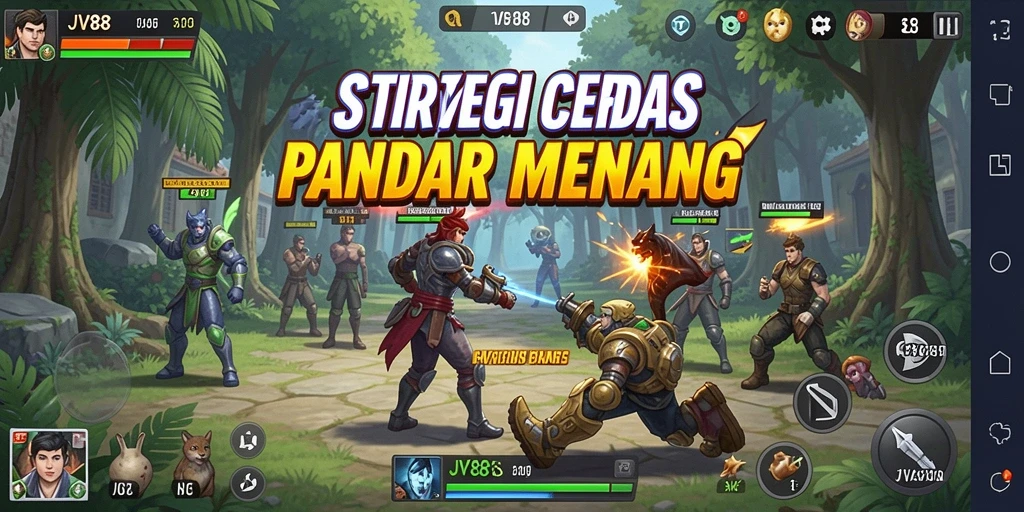 Tampilan gameplay JV88 yang menampilkan pertempuran strategi yang intens.