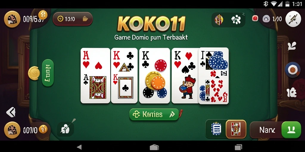 Tangkapan layar KOKO11 menampilkan aksi seru bermain Domino.