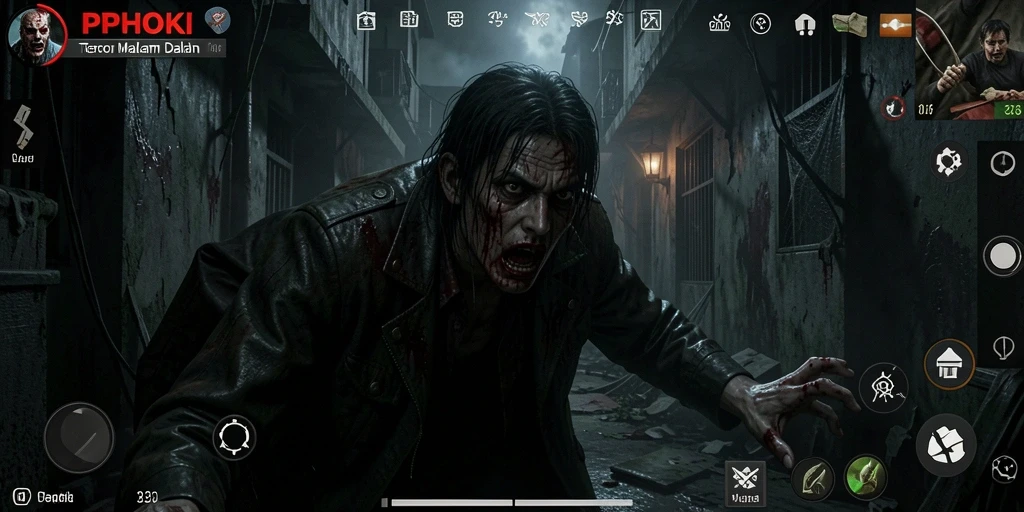 Tampilan gameplay PPHOKI dengan suasana Horror yang mencekam.