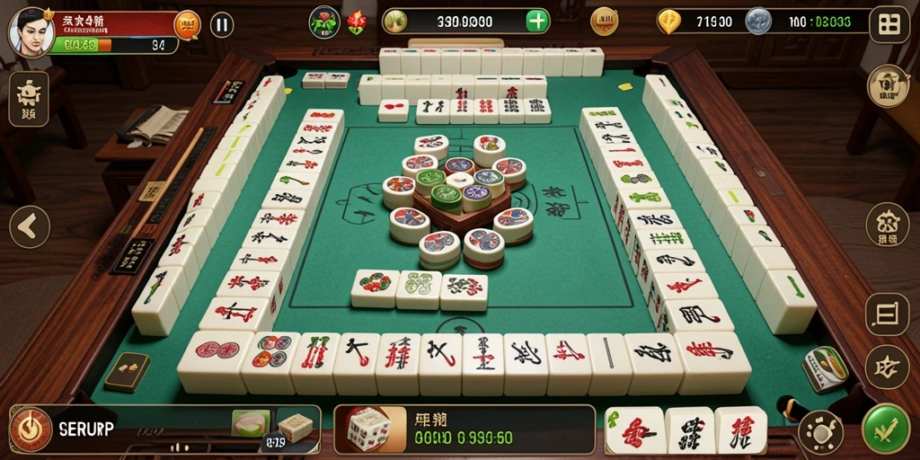 Tangkapan layar permainan <strong>SERURP</strong> menampilkan aksi mencocokkan ubin Mahjong.