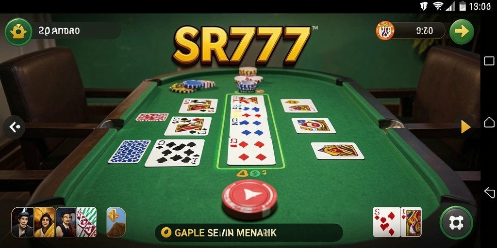 Tampilan seru gameplay Gaple di SR777 dengan teman-teman.