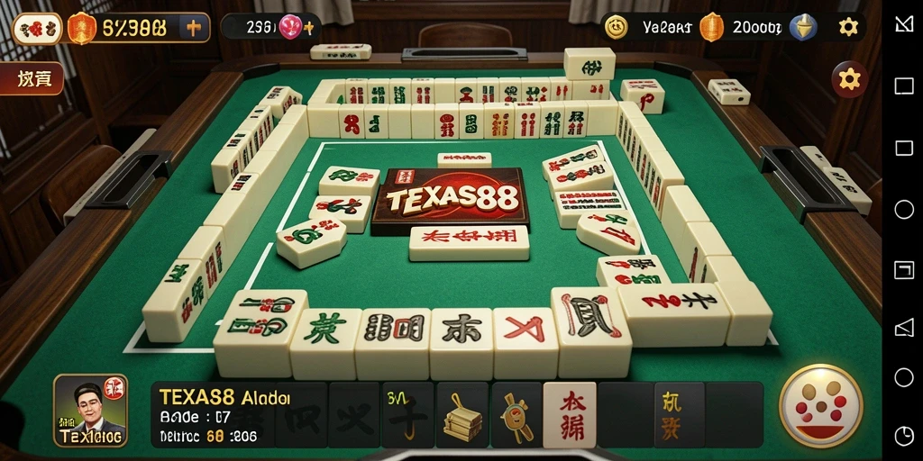 Tampilan menarik dari gameplay Mahjong di TEXAS88 yang mengasyikkan.