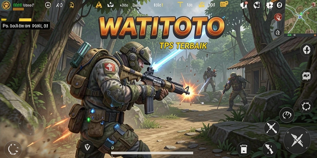 Gameplay seru dalam WATITOTO dengan aksi TPS yang mendebarkan.