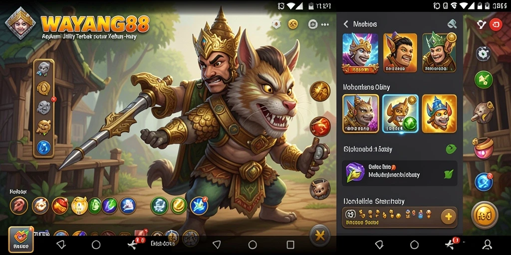 Tampilan screenshot dari aplikasi WAYANG88 yang menampilkan alat Utility.