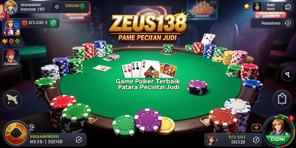 Tampilan gameplay ZEUS138 yang menarik dan seru saat bermain Poker.
